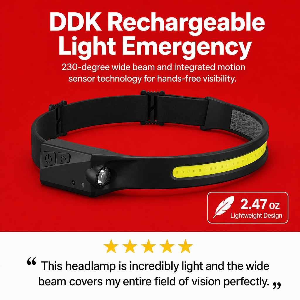 DDK Emergency Headlamp Rechargeable Light